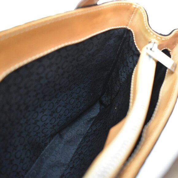 CELINE Logo C Macadam Pattern Hand Tote Bag Suede Leather Black SHW 68KB064 - Picture 10 of 16